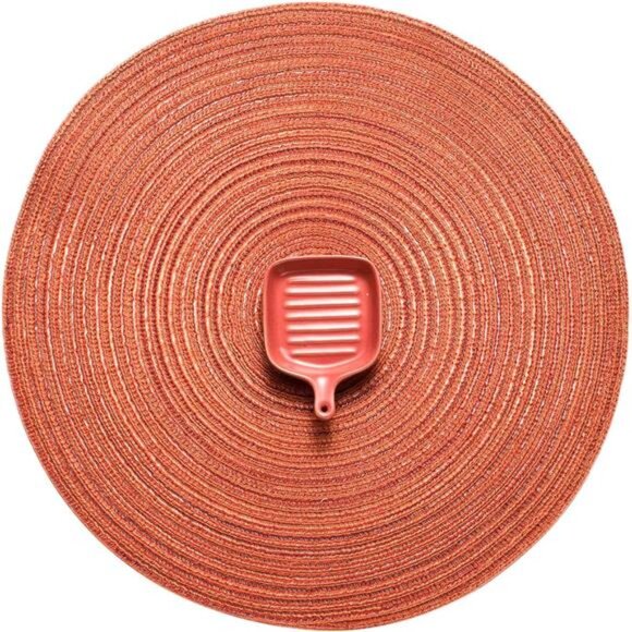 Round Placemats Set of 6 Round Braided Placemats 15 Inch Table Mats for Dining - Picture 1 of 7